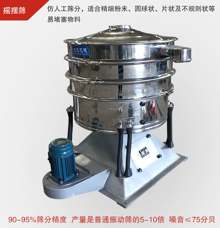 摇摆筛仿照人工筛分，可满足高精度、高产量筛分要求